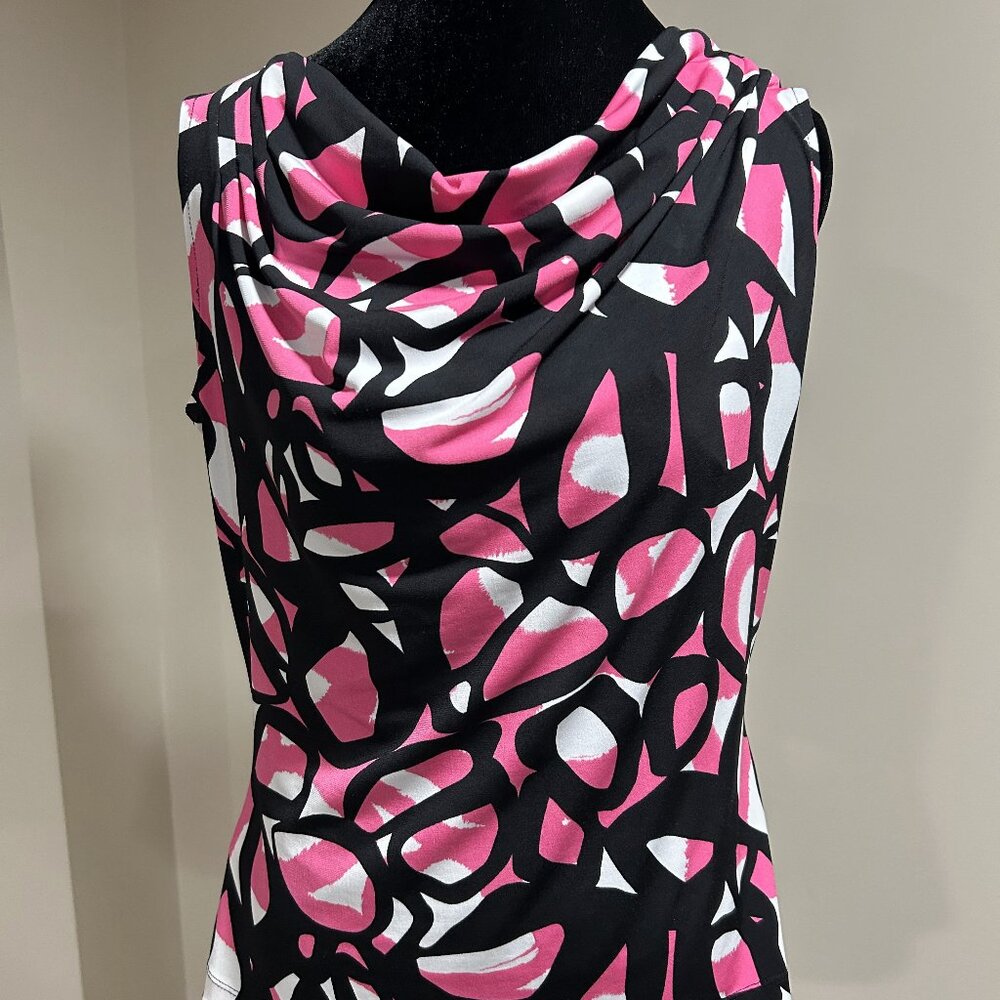 Calvin Klein Printed Drape Front Sleeveless Top